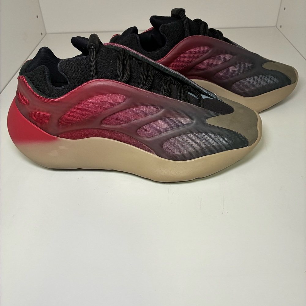 adidas Yeezy 700 v3 “Fade Carbon” Kids Sneakers - Black, Gray, Tan, Red, Blue - Picture 2 of 6